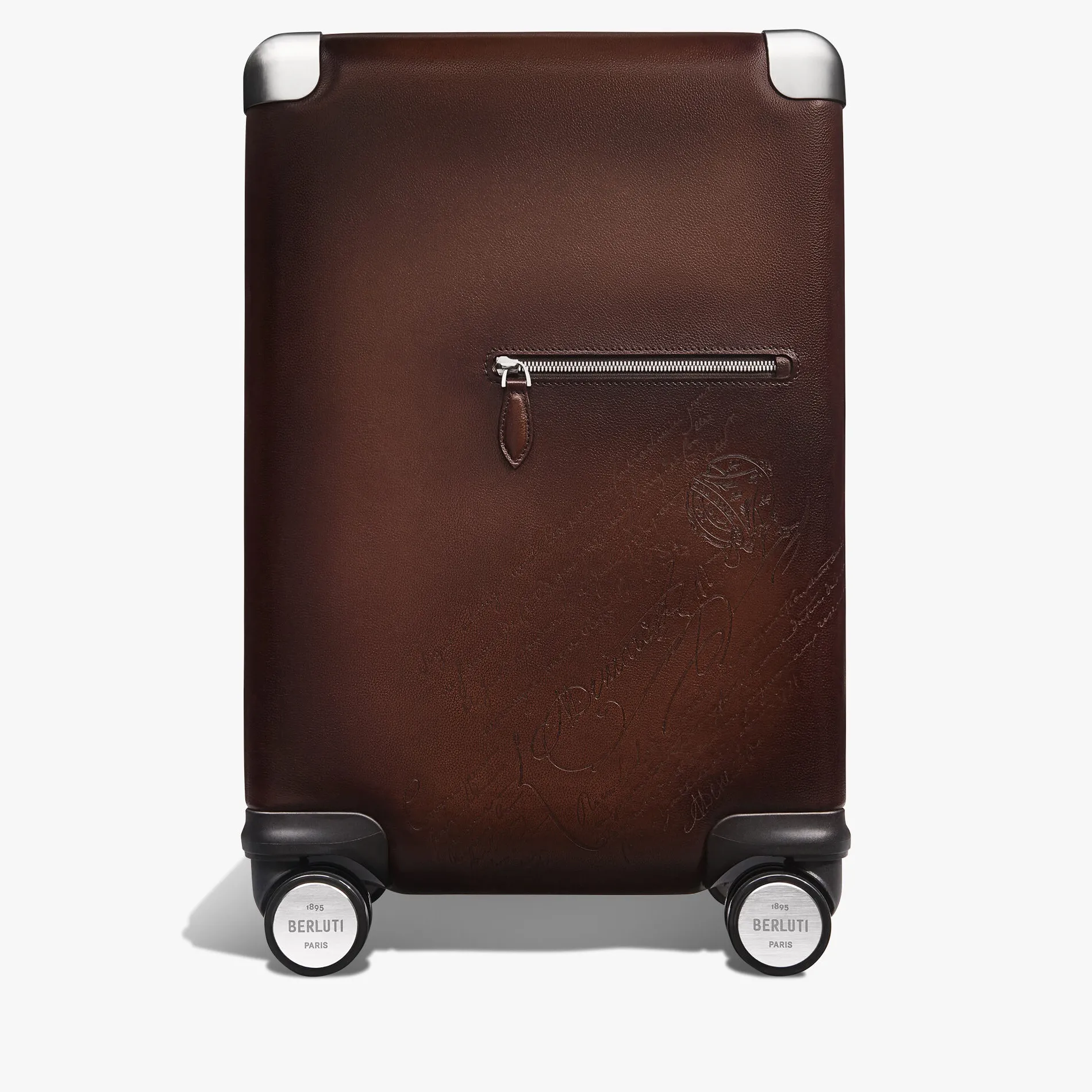 Berluti Bagage Roulant Formula1005 En Cuir Scritto | Sacs De Voyage