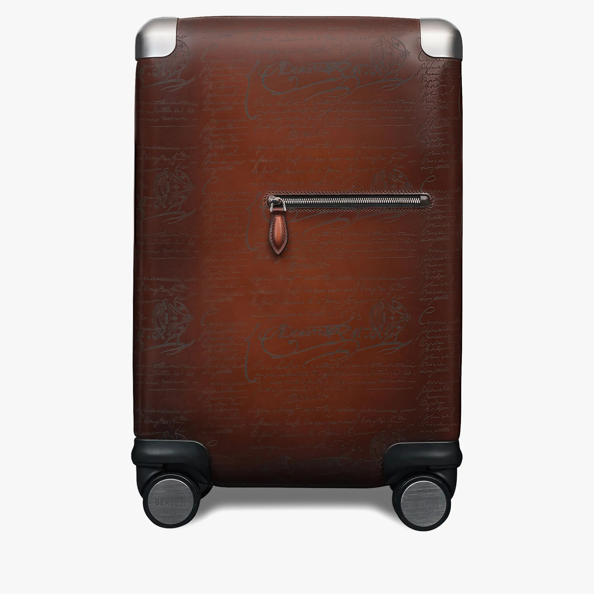 Berluti Bagage Roulant Formula1005 En Cuir Scritto | Sacs De Voyage
