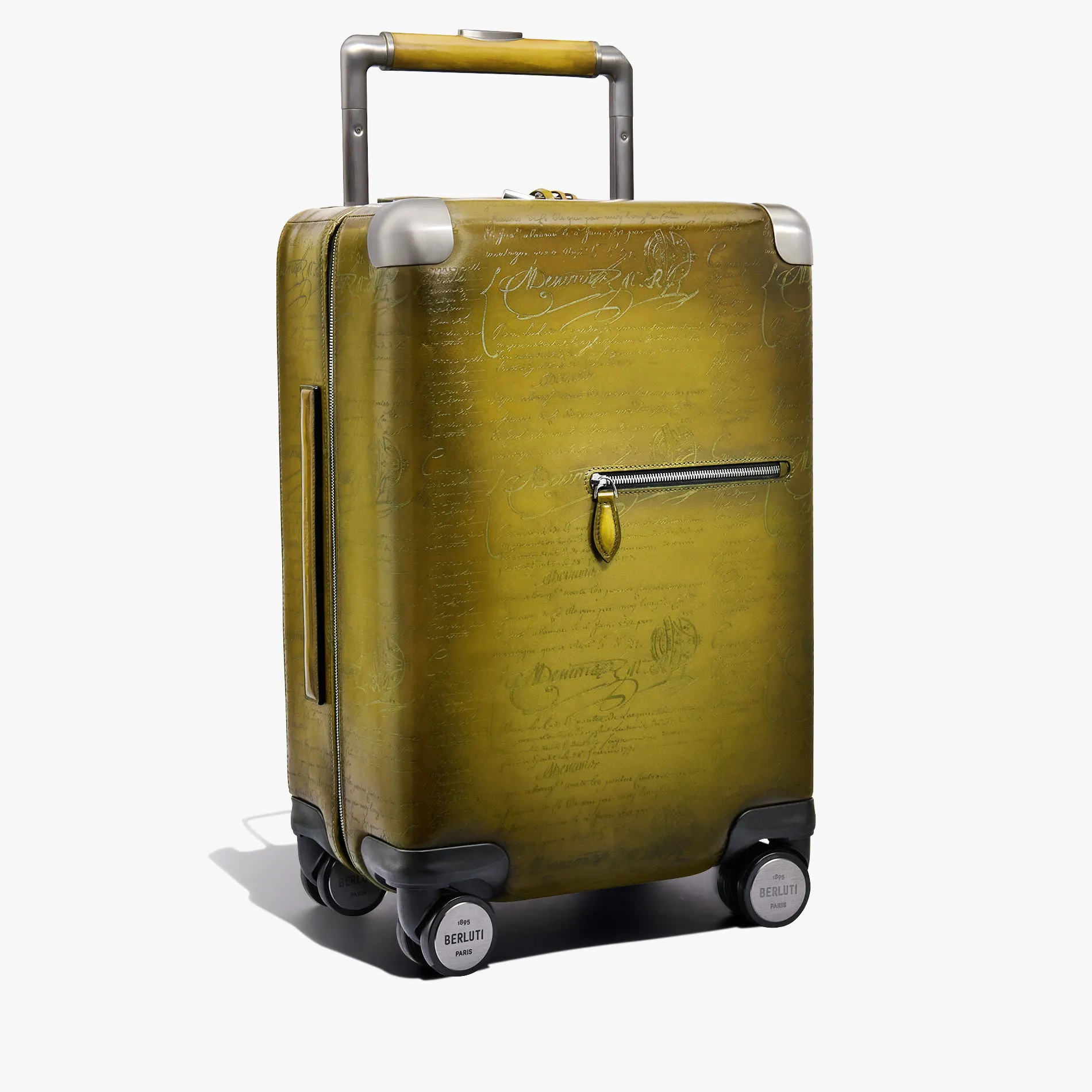 Berluti Bagage Roulant Formula1005 En Cuir Scritto | Sacs De Voyage