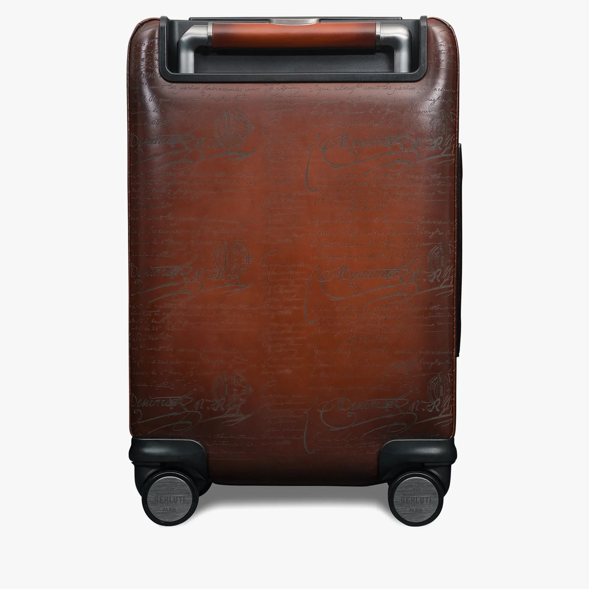 Berluti Bagage Roulant Formula1005 En Cuir Scritto | Sacs De Voyage