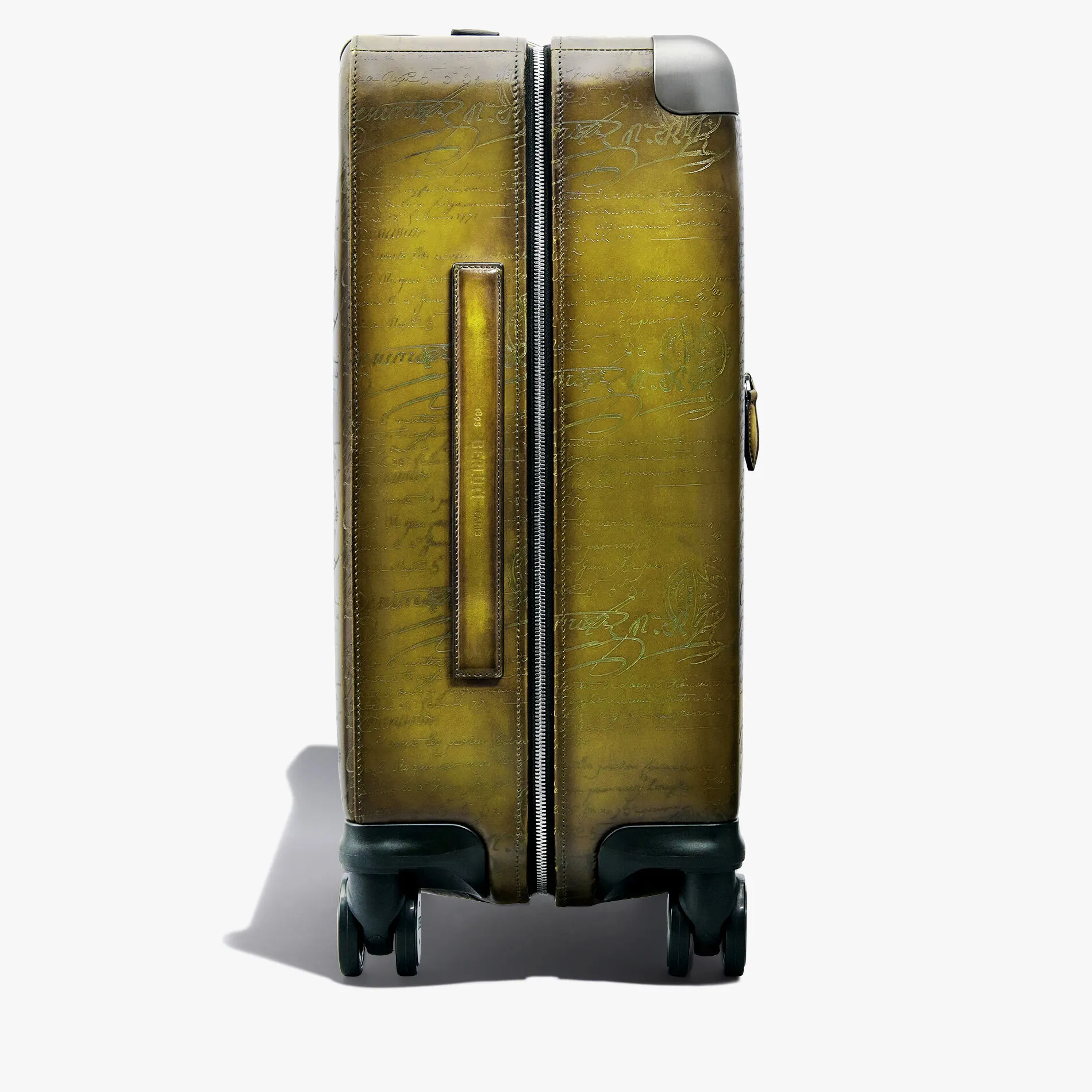 Berluti Bagage Roulant Formula1005 En Cuir Scritto | Sacs De Voyage
