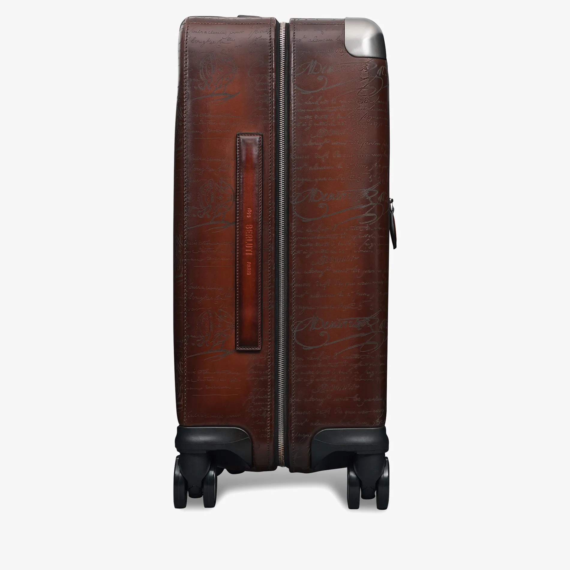 Berluti Bagage Roulant Formula1005 En Cuir Scritto | Sacs De Voyage