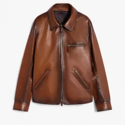 Berluti Blouson 1 Jour En Cuir Patin&eacute; | Cuir