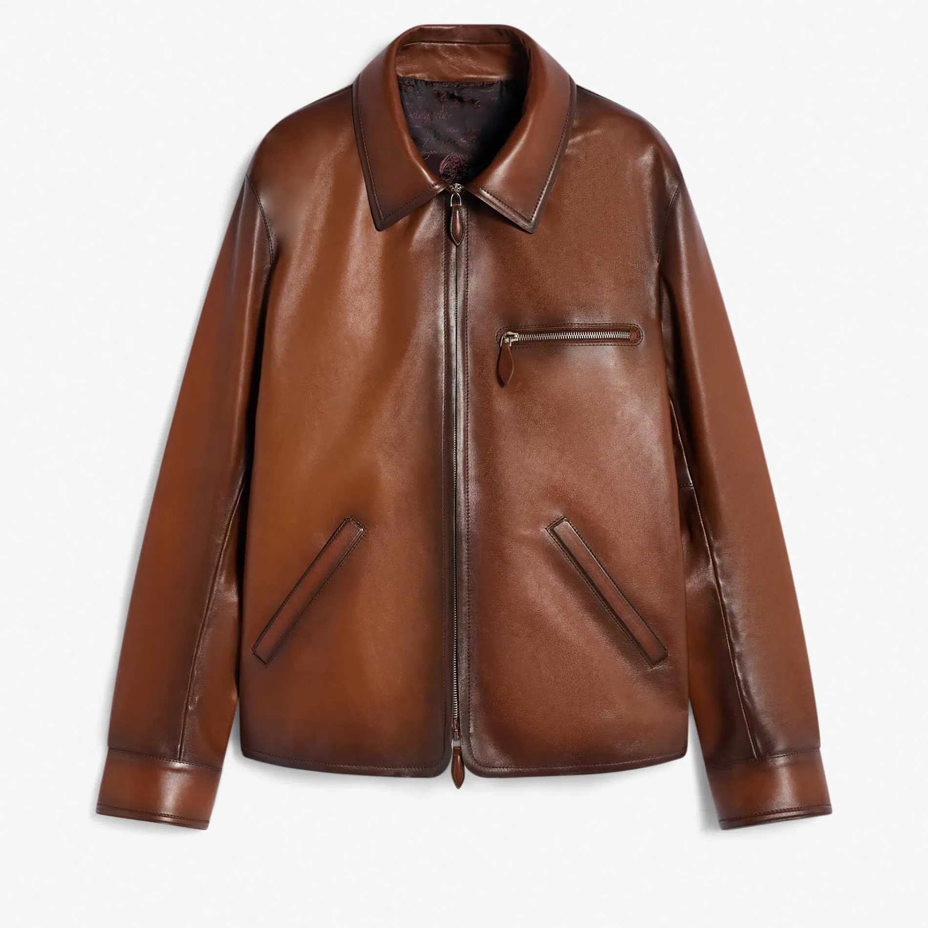 Berluti Blouson 1 Jour En Cuir Patiné | Cuir