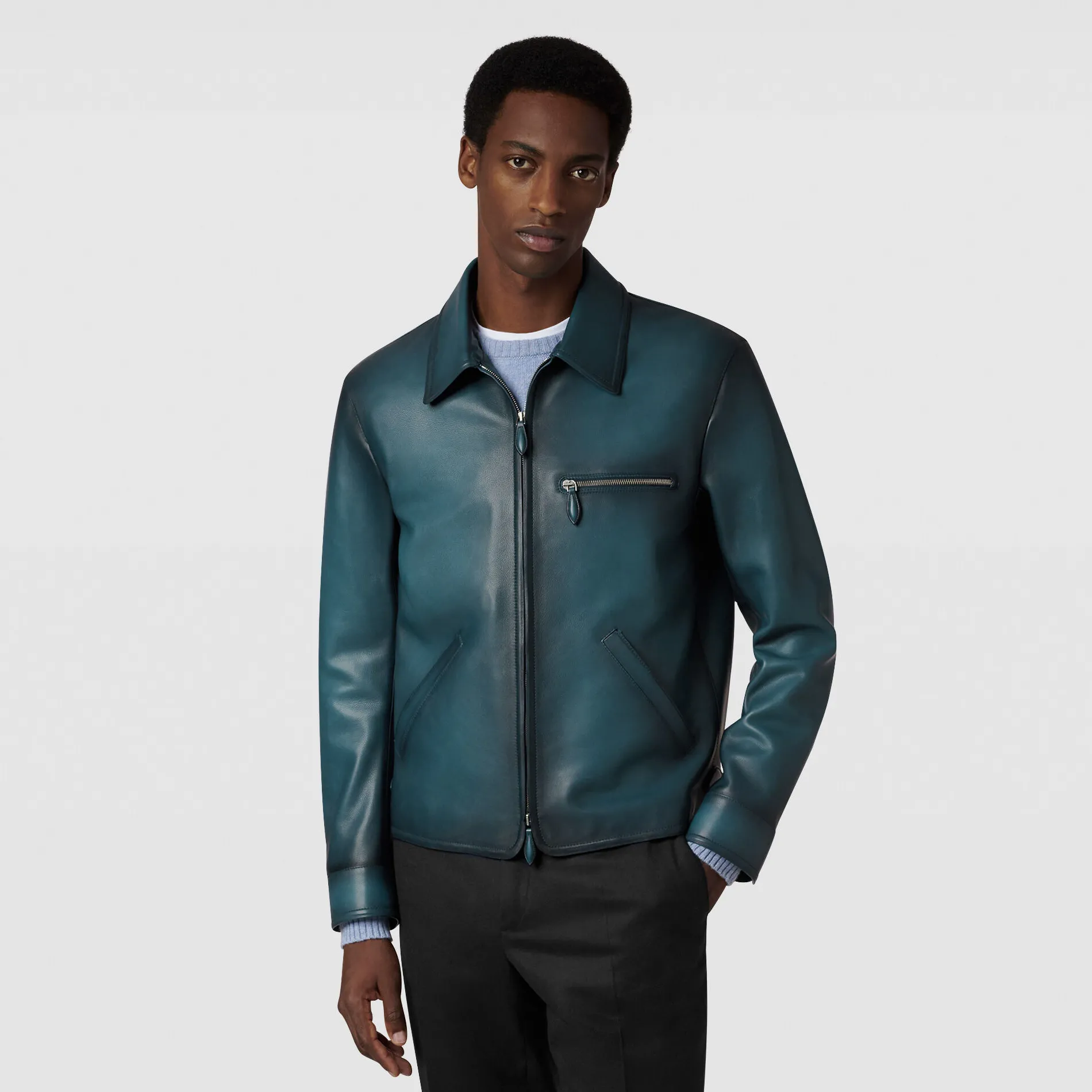 Berluti Blouson 1 Jour en Cuir Patiné | Cuir