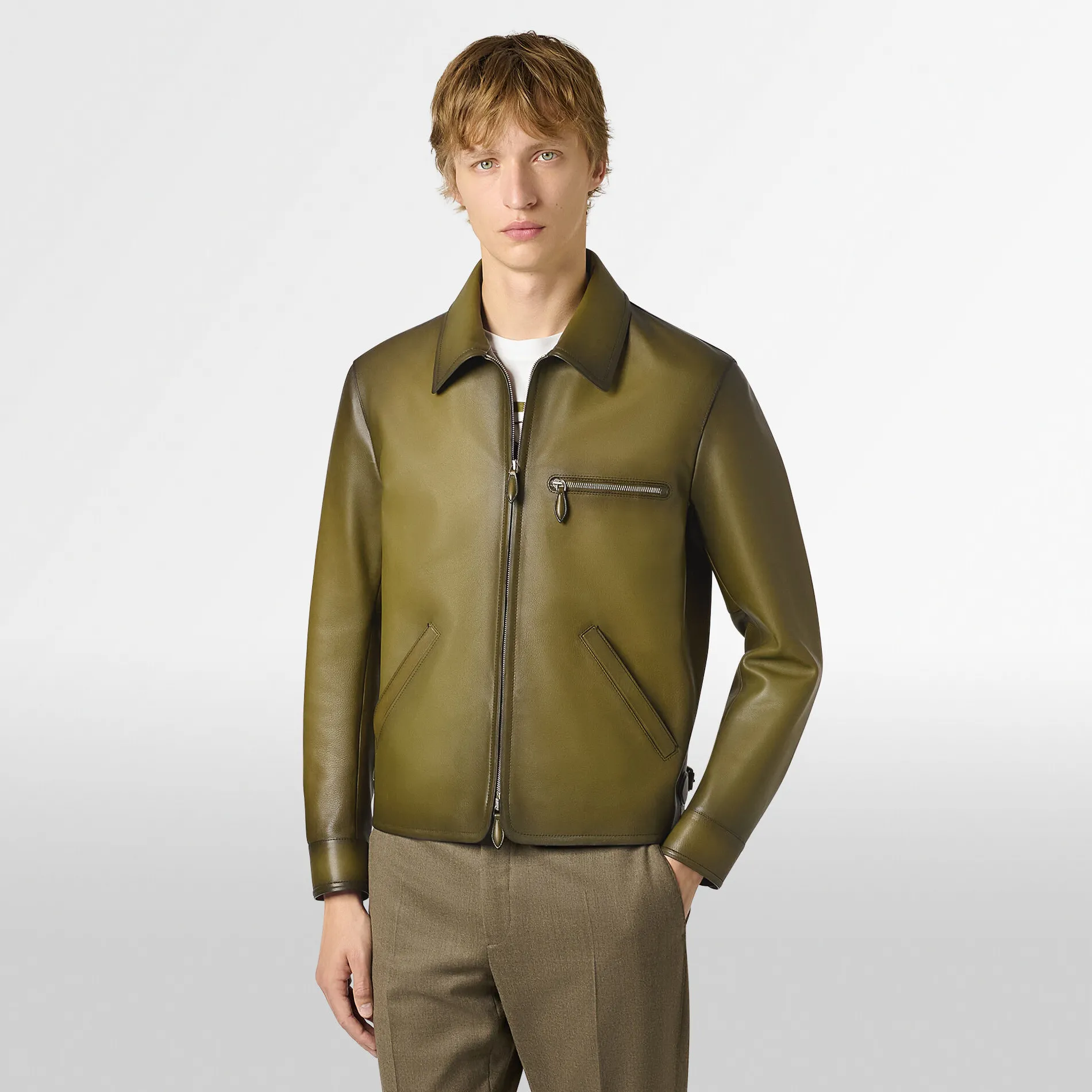 Berluti Blouson 1 Jour en Cuir Patiné | Cuir
