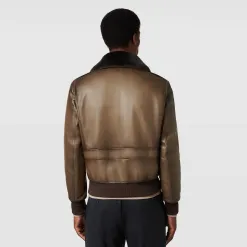 Berluti Blouson Aviateur en Cuir Patiné | Cuir