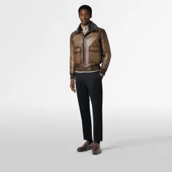 Berluti Blouson Aviateur en Cuir Patiné | Cuir