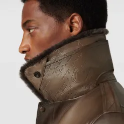 Berluti Blouson Aviateur en Cuir Patiné | Cuir