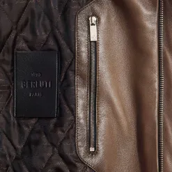 Berluti Blouson Aviateur en Cuir Patiné | Cuir