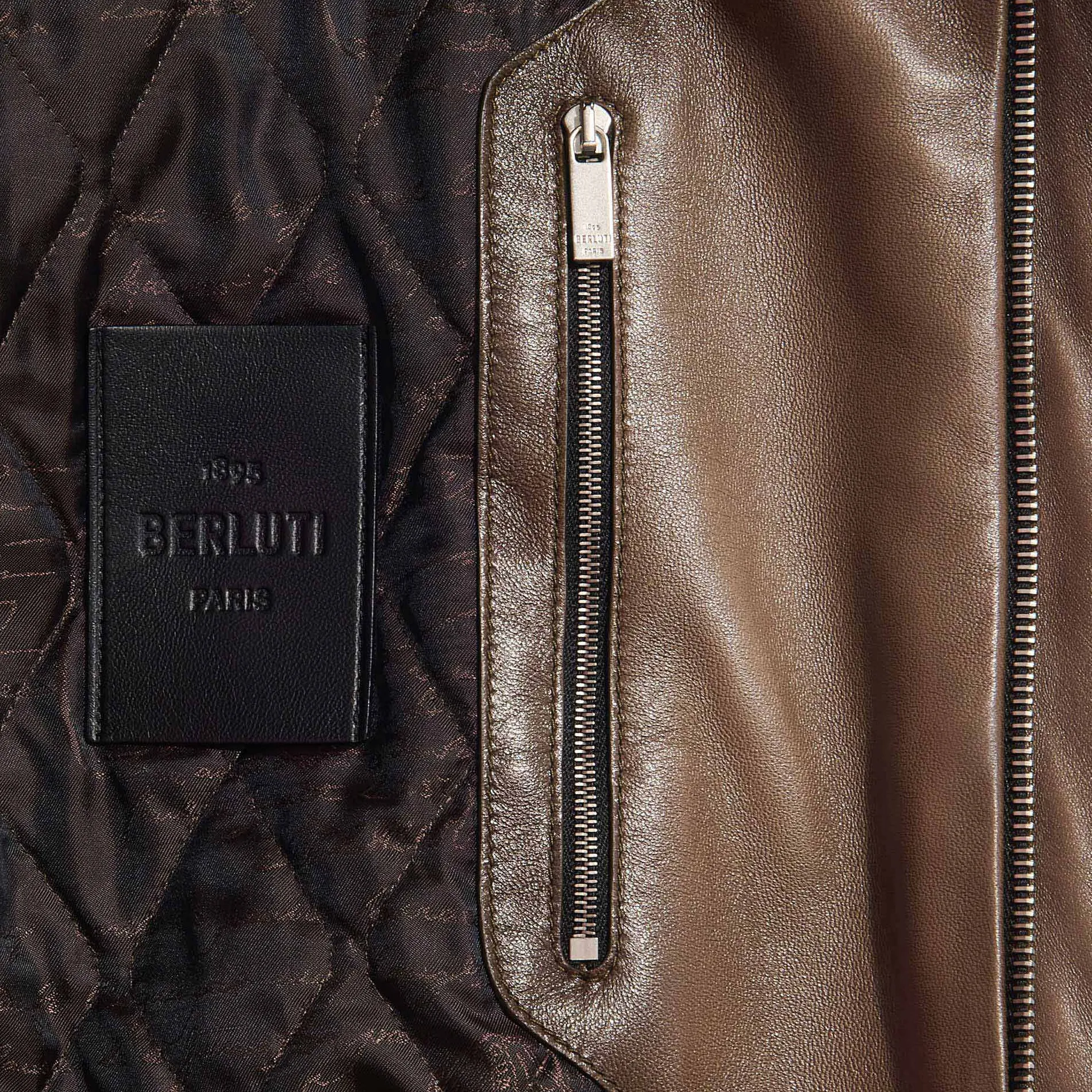 Berluti Blouson Aviateur en Cuir Patiné | Cuir