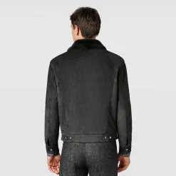 Berluti Blouson Embossé en Cuir avec Intérieur Shearling | Cuir