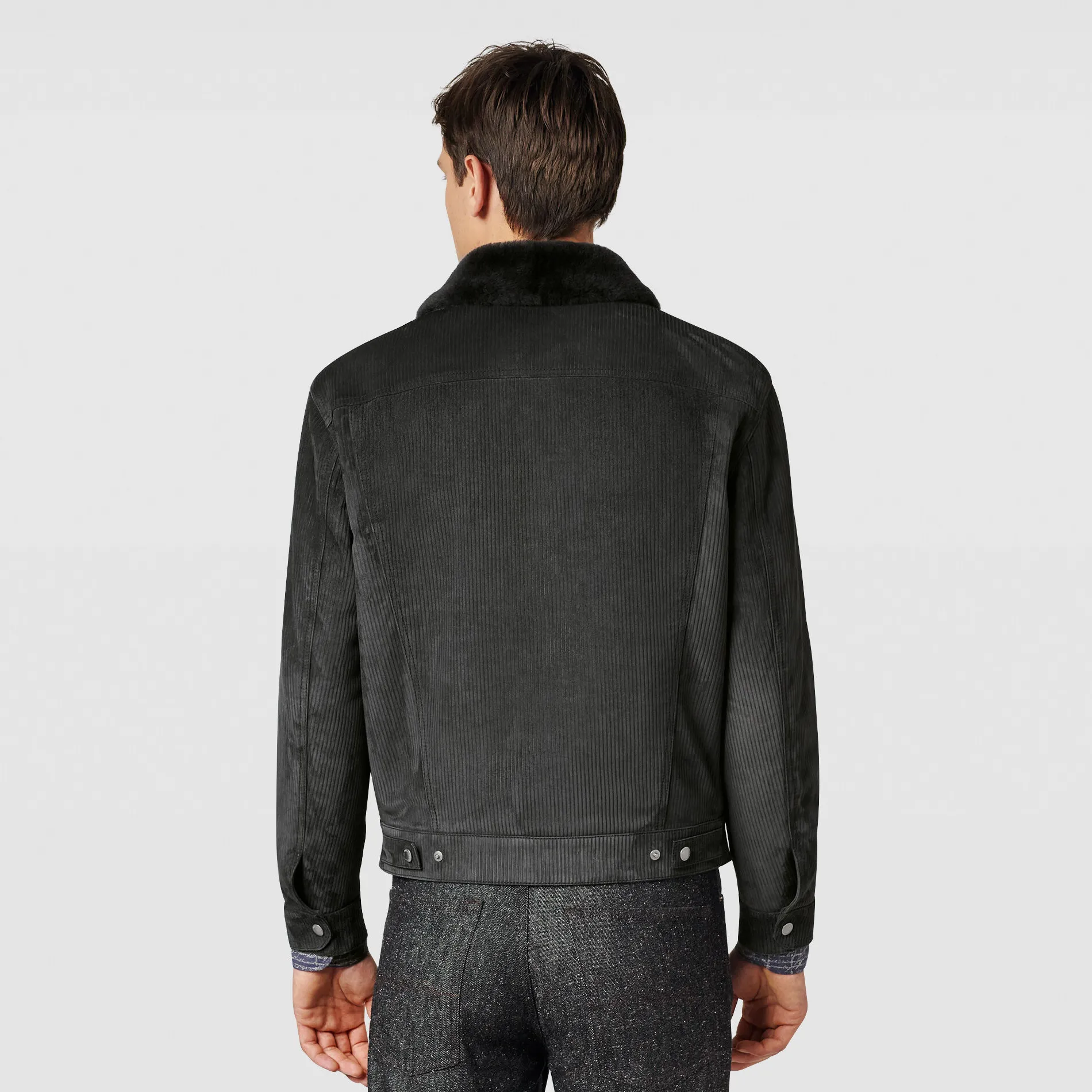 Berluti Blouson Embossé en Cuir avec Intérieur Shearling | Cuir