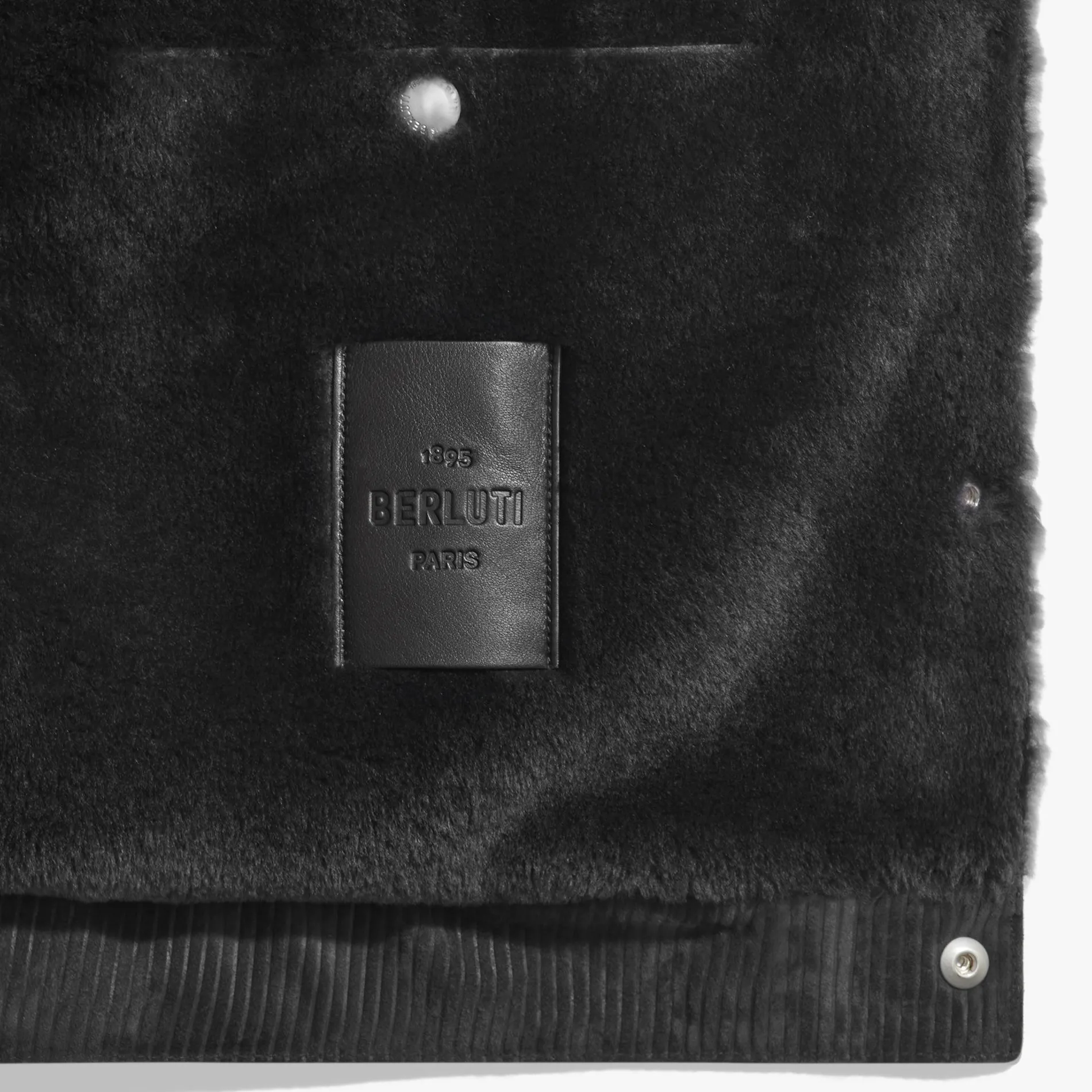 Berluti Blouson Embossé en Cuir avec Intérieur Shearling | Cuir