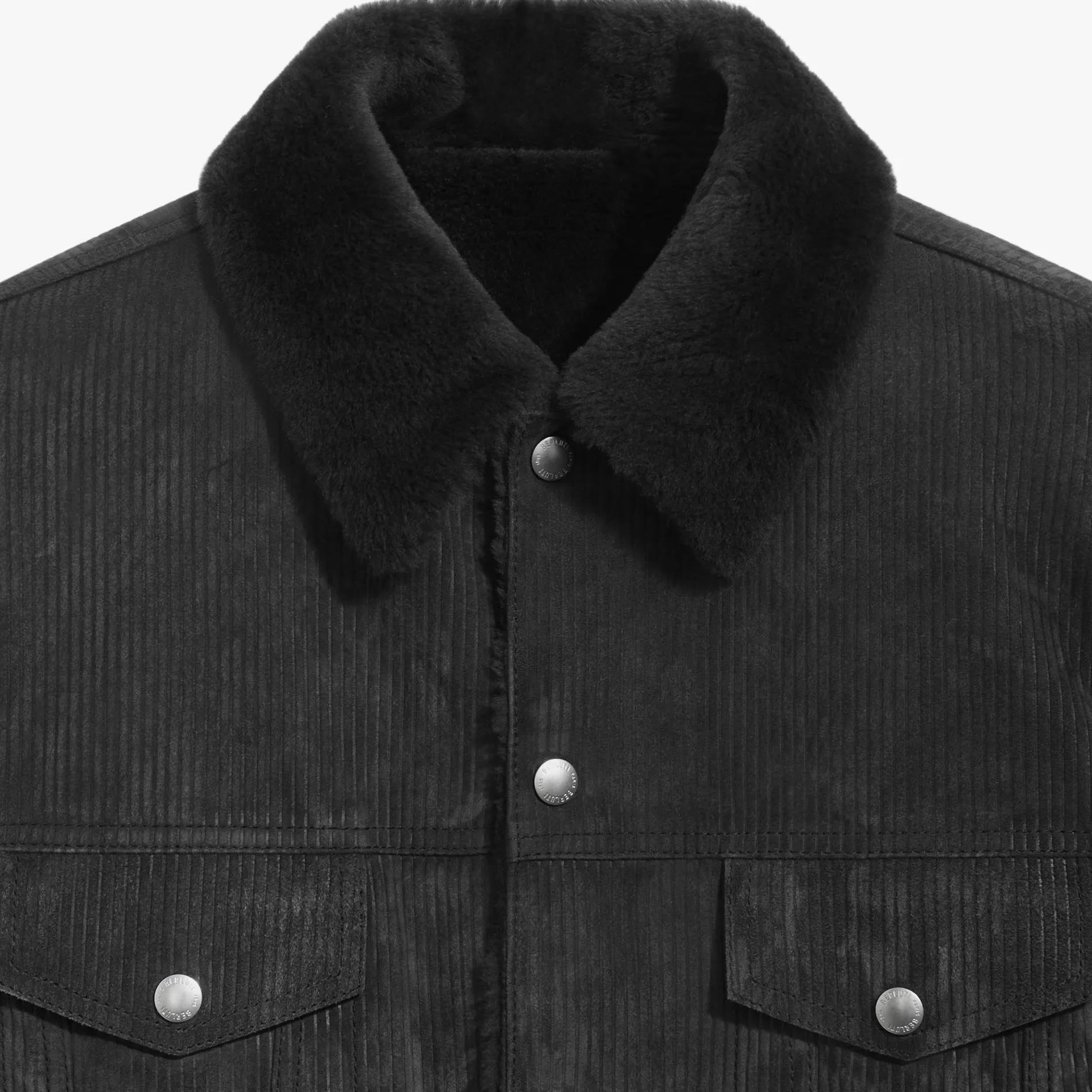 Berluti Blouson Embossé en Cuir avec Intérieur Shearling | Cuir