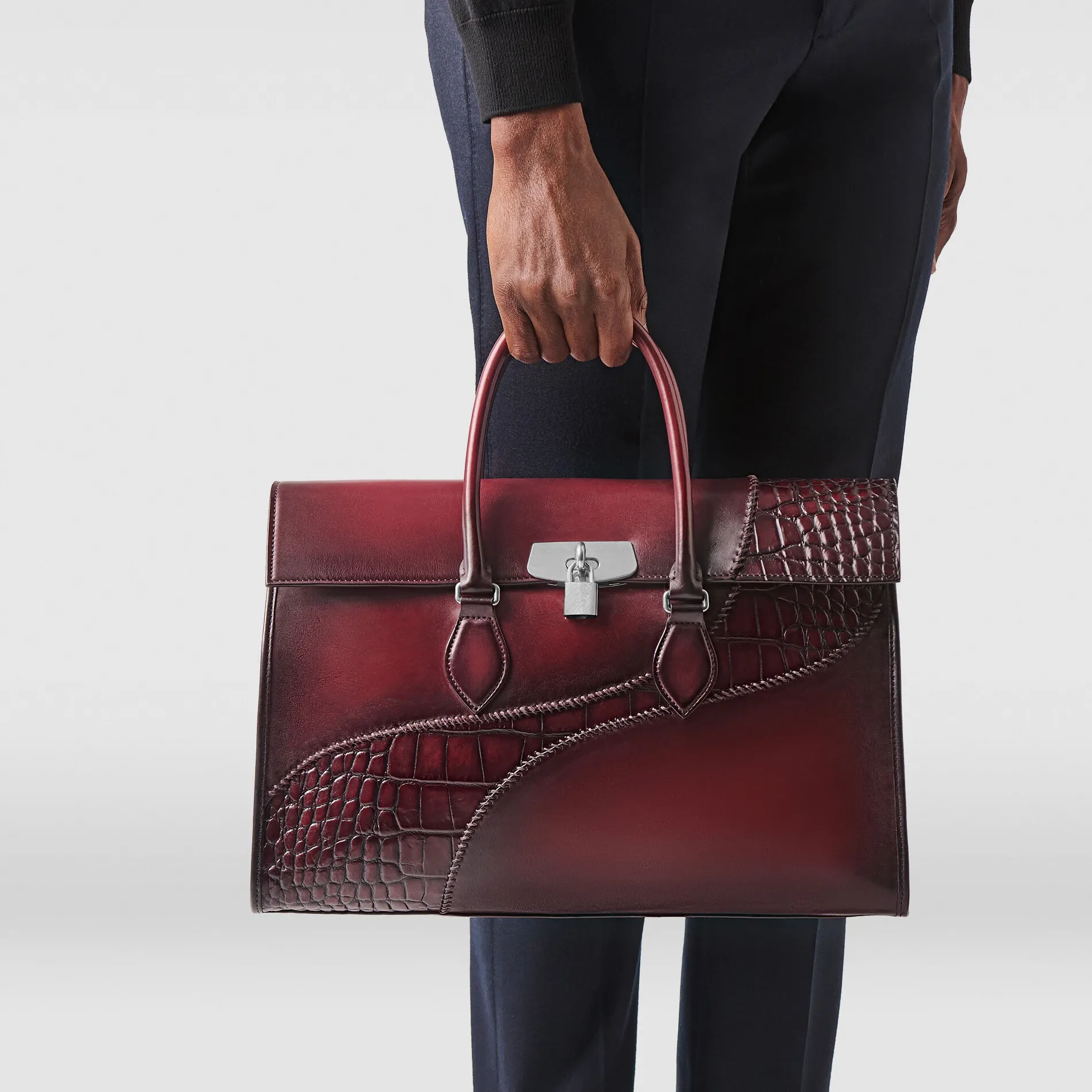 Berluti Cartable E’mio en cuir de veau et d'alligator | Cartables