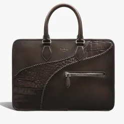 Berluti Cartable Un Jour Mini en cuir de veau et d'alligator | Cartables