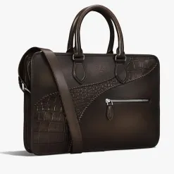 Berluti Cartable Un Jour Mini en cuir de veau et d'alligator | Cartables