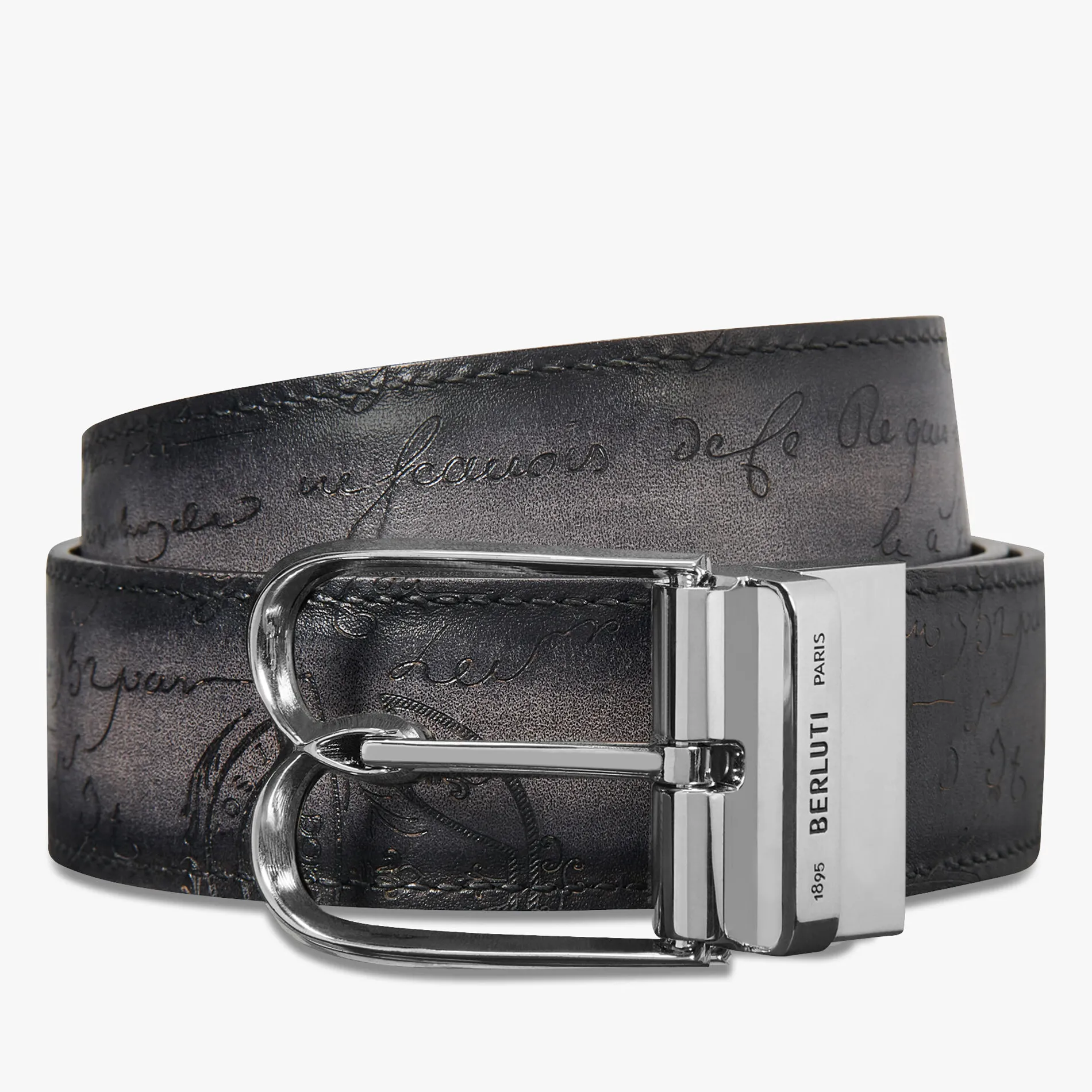 Berluti Ceinture Réversible B Volute 35 Mm En Cuir Scritto | Ceintures