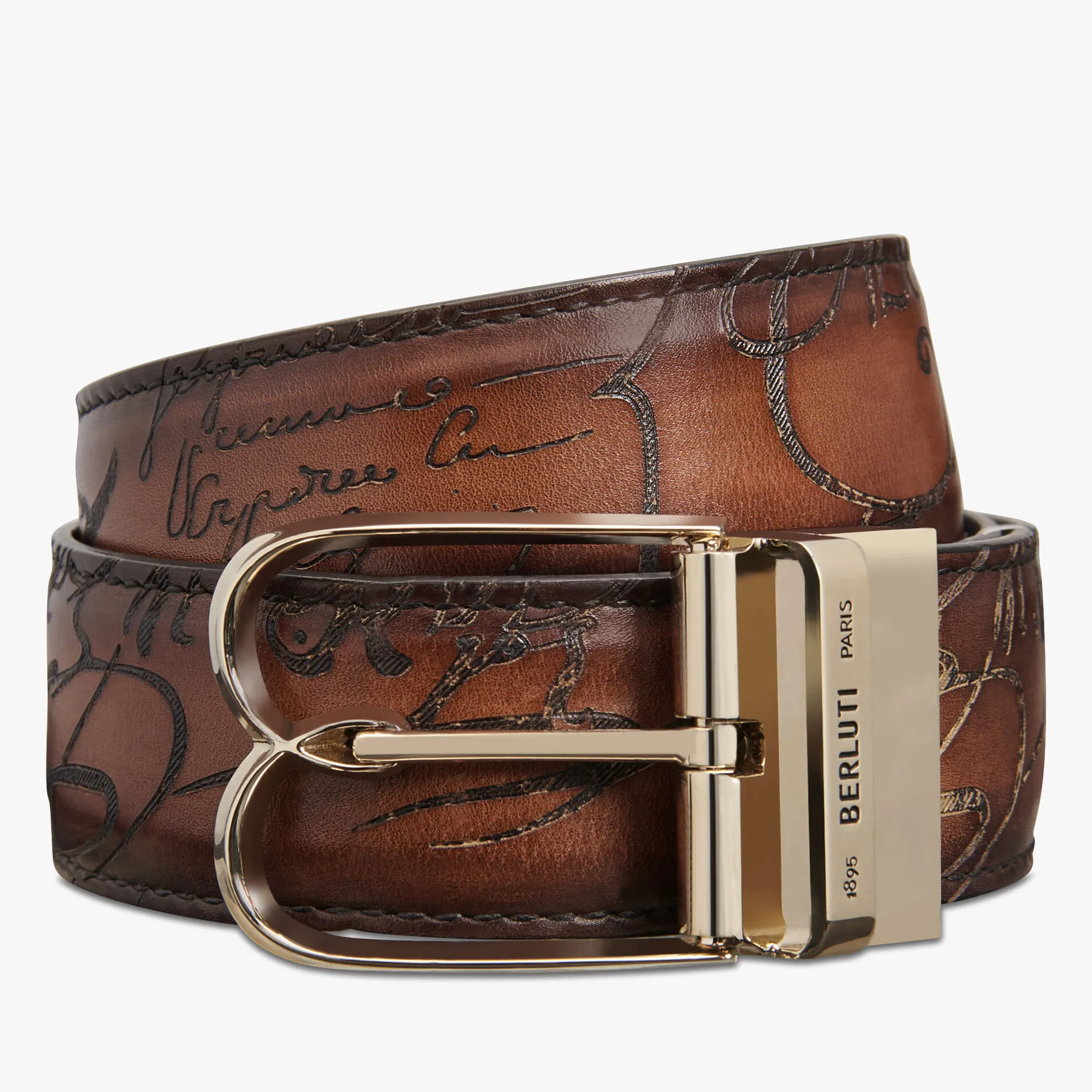 Berluti Ceinture R&eacute;versible B Volute 35 Mm En Cuir Scritto | Ceintures