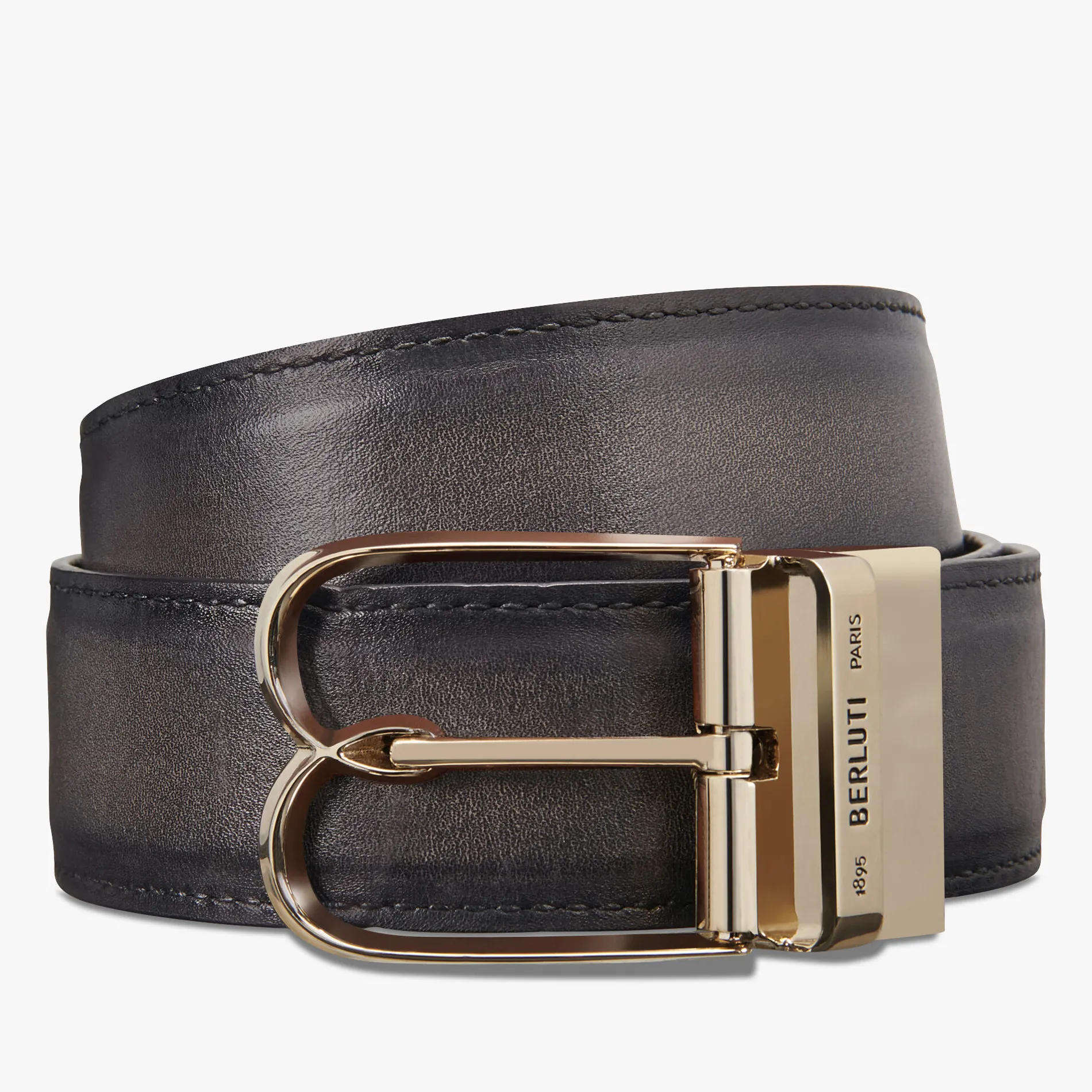 Berluti Ceinture R&eacute;versible B Volute 35 Mm En Cuir Scritto | Ceintures
