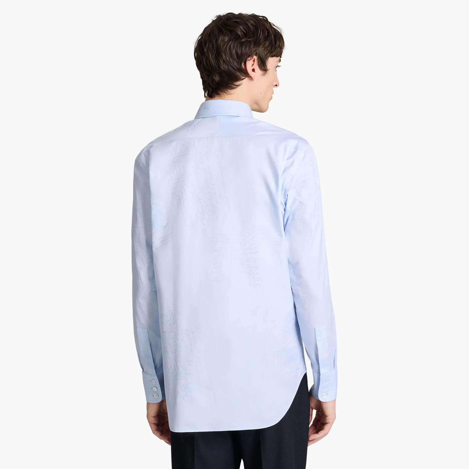 Berluti Chemise &Agrave; Col Boutonn&eacute; En Coton Scritto | Chemises