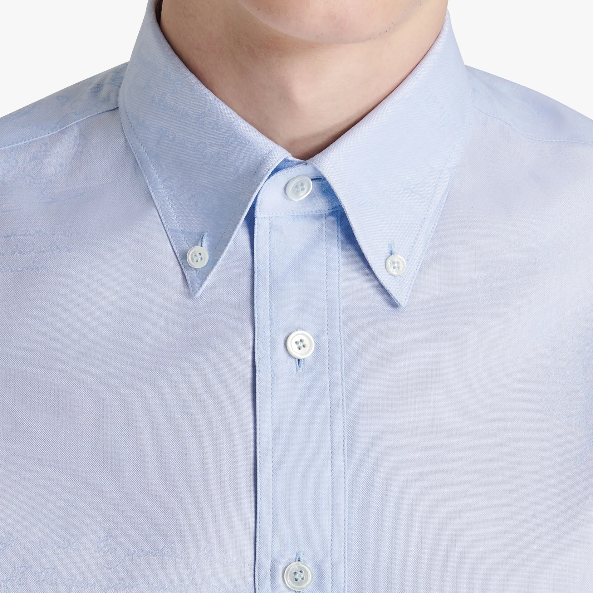 Berluti Chemise &Agrave; Col Boutonn&eacute; En Coton Scritto | Chemises