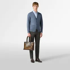 Berluti Chemise Alessandro &Agrave; Col Boutonn&eacute; En Coton Scritto | Chemises