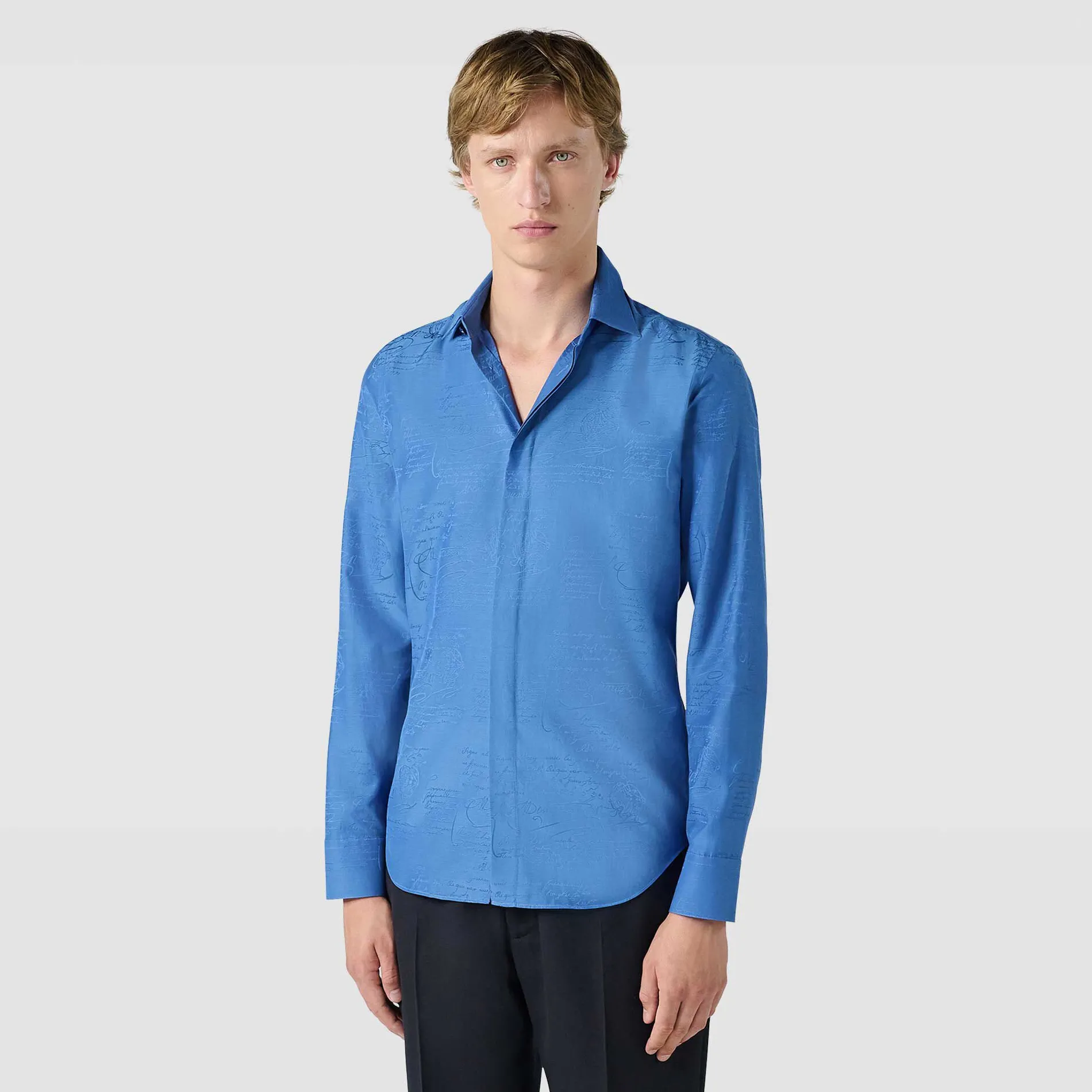 Berluti Chemise Andy En Coton Et Soie Scritto | Chemises