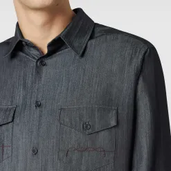 Berluti Chemise Denim en Coton et Soie | Chemises