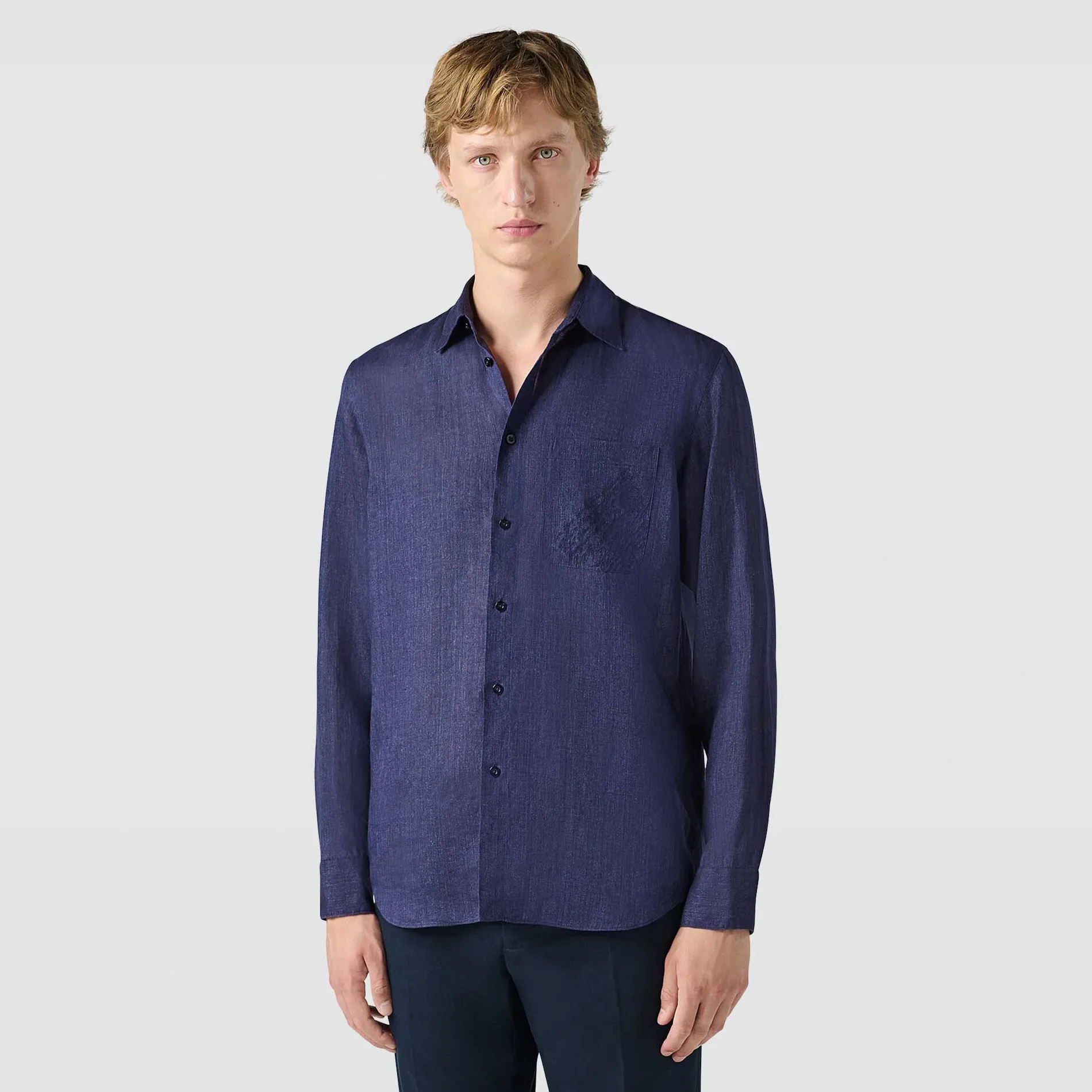 Berluti Chemise En Lin Avec Poche Scritto | Chemises