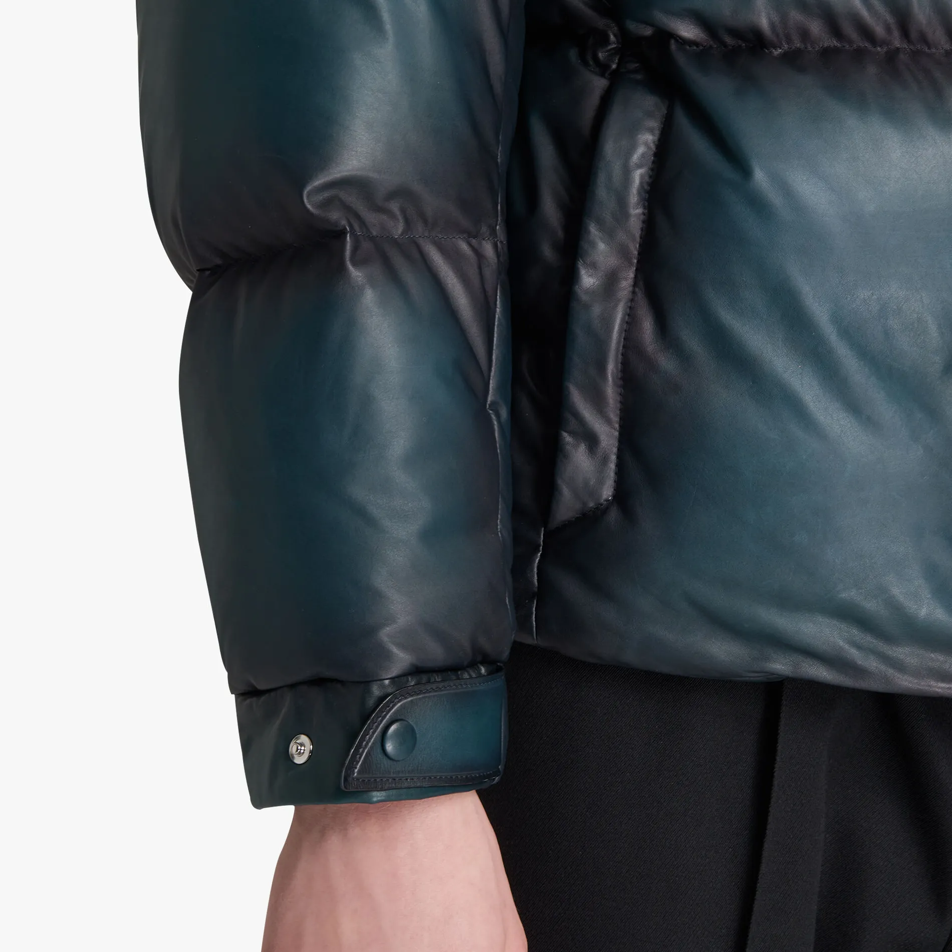 Berluti Doudoune En Cuir Patiné | Cuir