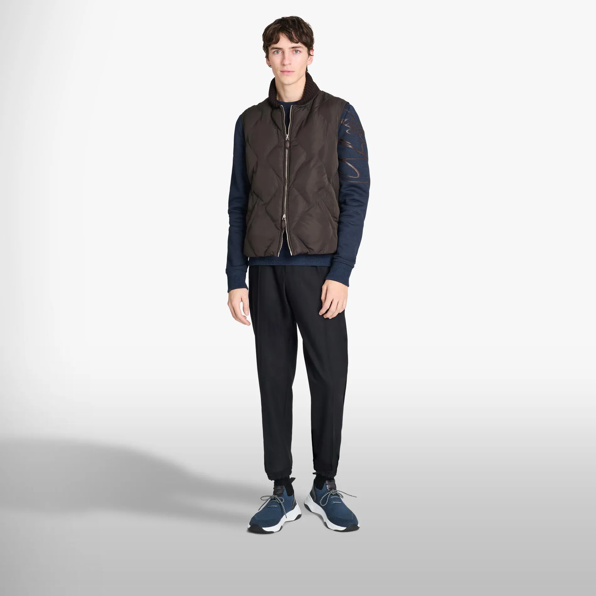 Berluti Doudoune Sans Manches En Nylon Matelassé Avec Col En Maille | Manteaux & Blousons