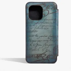 Berluti &Eacute;tui iPhone 15 Pro Max Folio En Cuir Scritto | Housses & Étuis