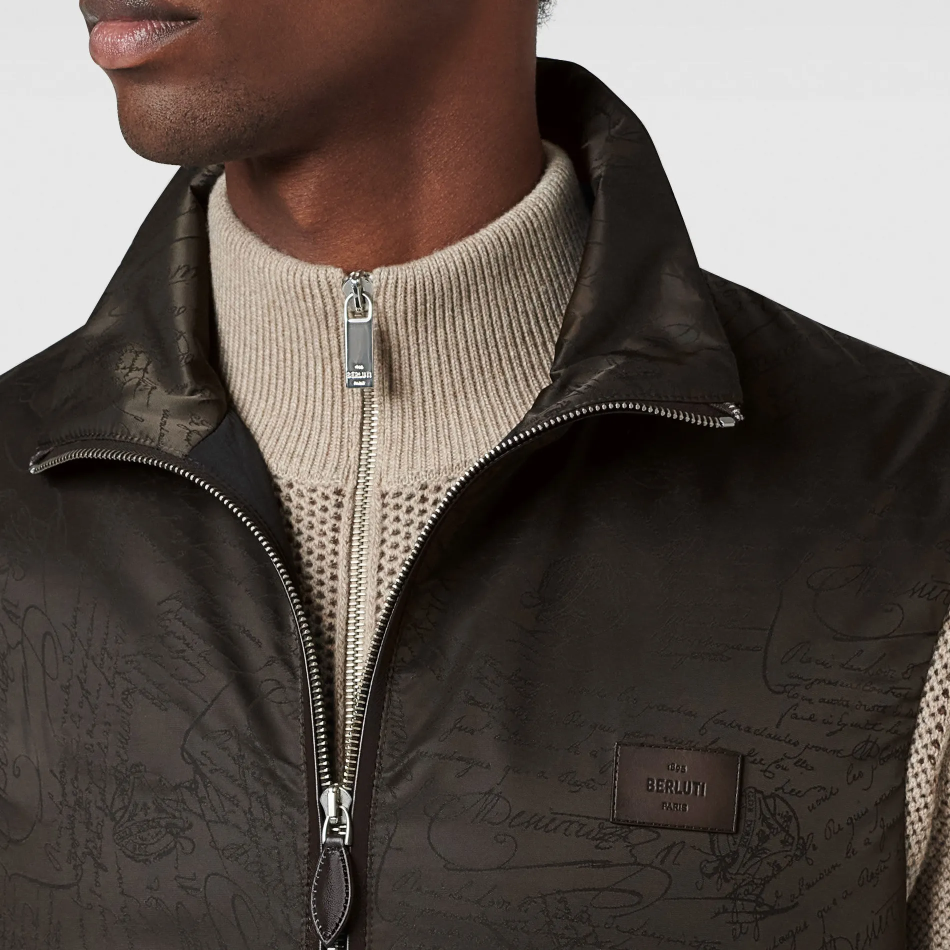 Berluti Gilet Sans Manches en Nylon Scritto | Manteaux & Blousons