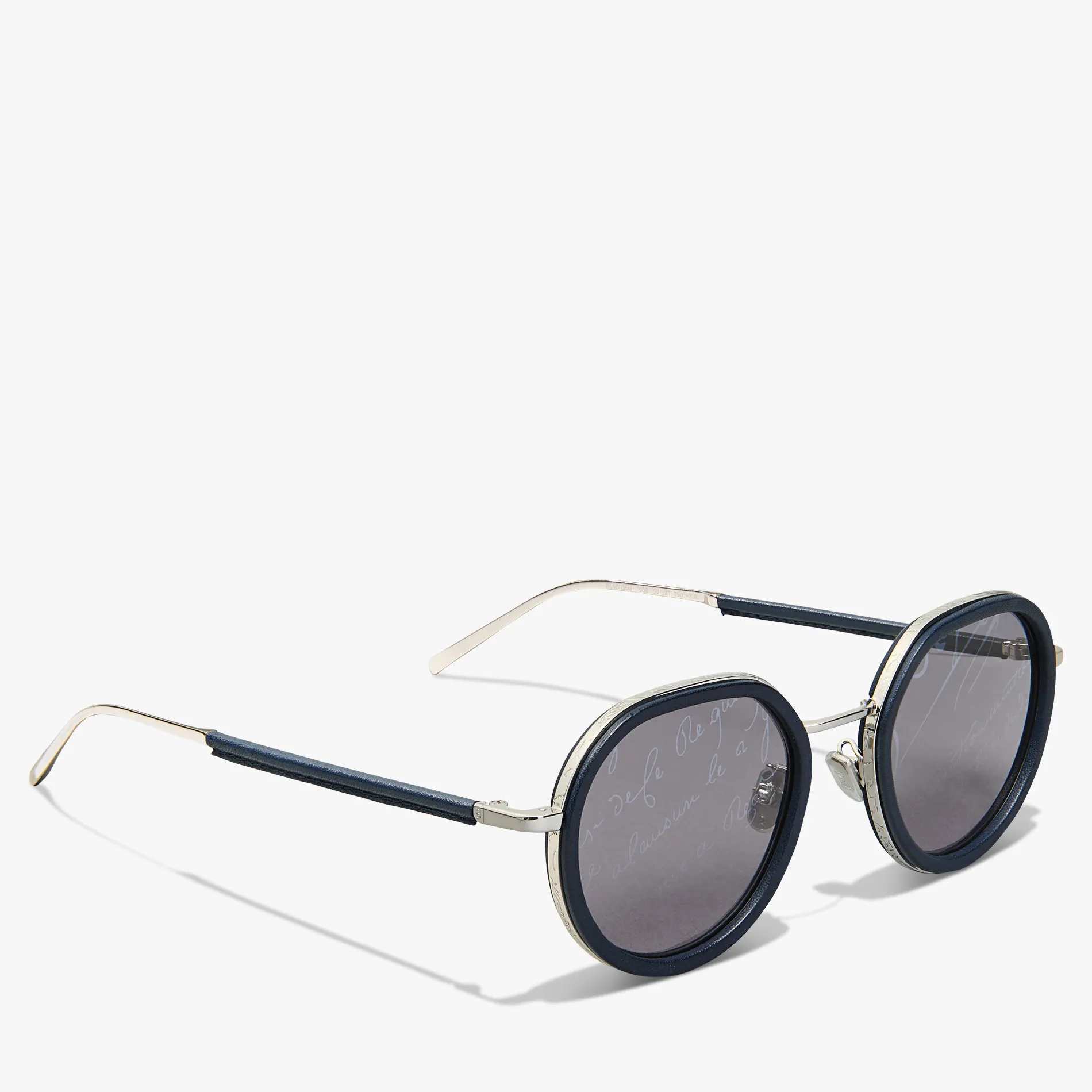 Berluti Lunettes De Soleil Centaury En Métal Et Cuir | Bijoux & Lunettes De Soleil