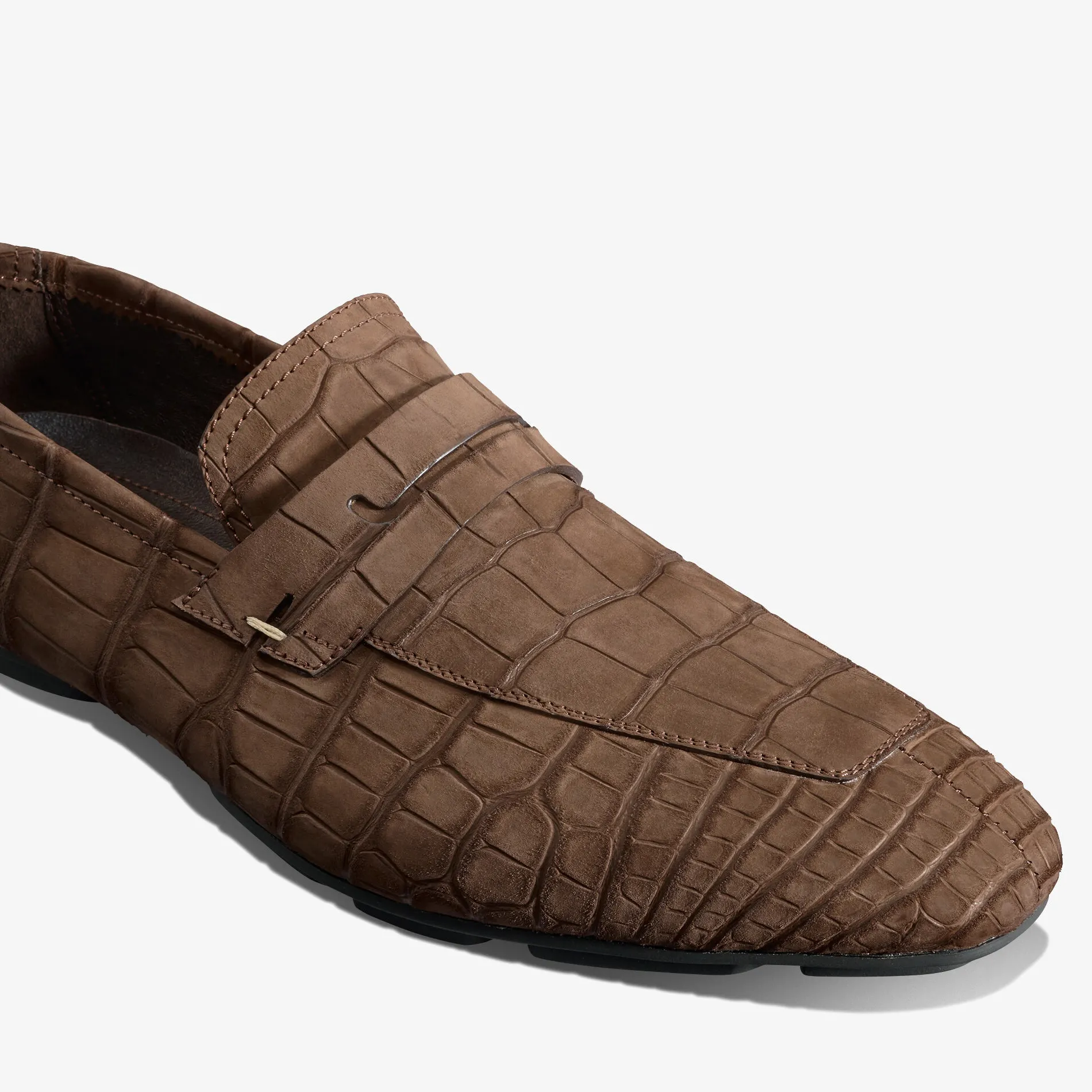 Berluti Mocassin Lorenzo Drive En Cuir d'Alligator Nubuck&eacute; | Mocassins & Boucles