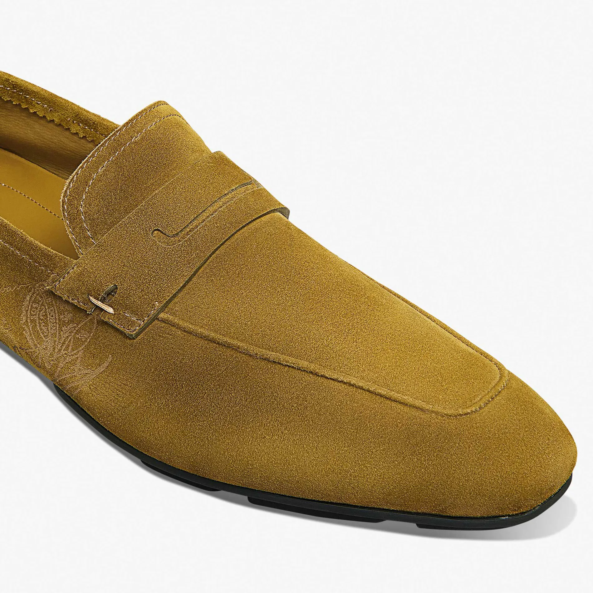 Berluti Mocassin Lorenzo Drive En Cuir De Veau Camoscio Scritto | Mocassins & Boucles