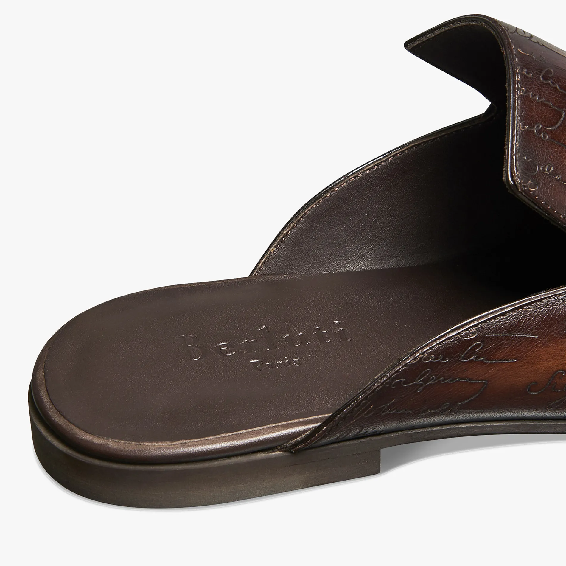 Berluti Mule Cyrus En Cuir Scritto | Mocassins & Boucles | Sandales
