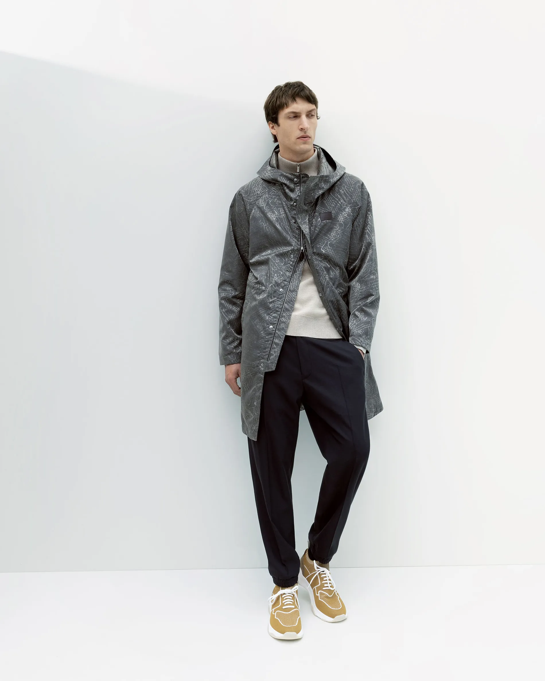 Berluti Parka Longue Et Pliable En Nylon Scritto | Manteaux & Blousons