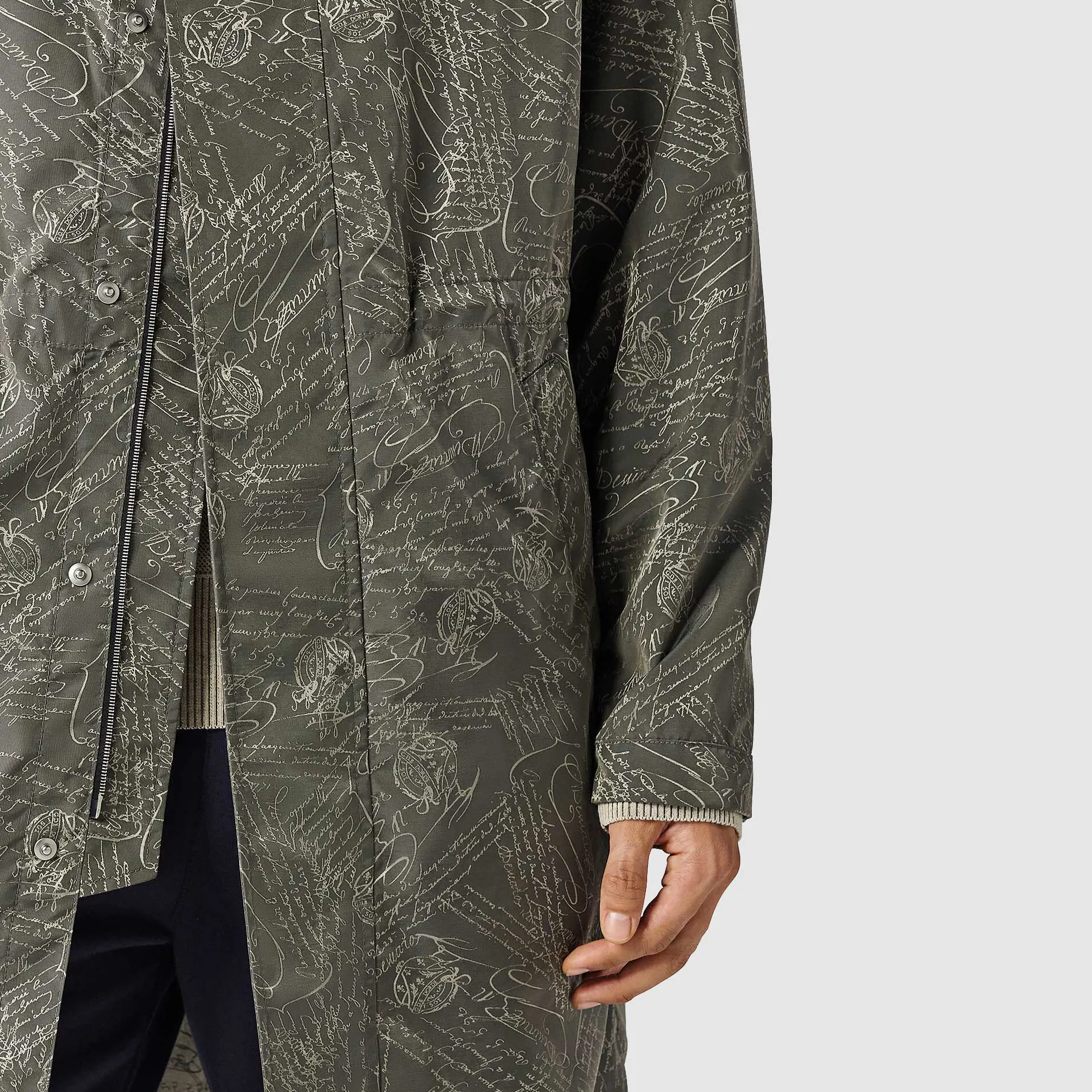 Berluti Parka Longue Et Pliable En Nylon Scritto | Manteaux & Blousons