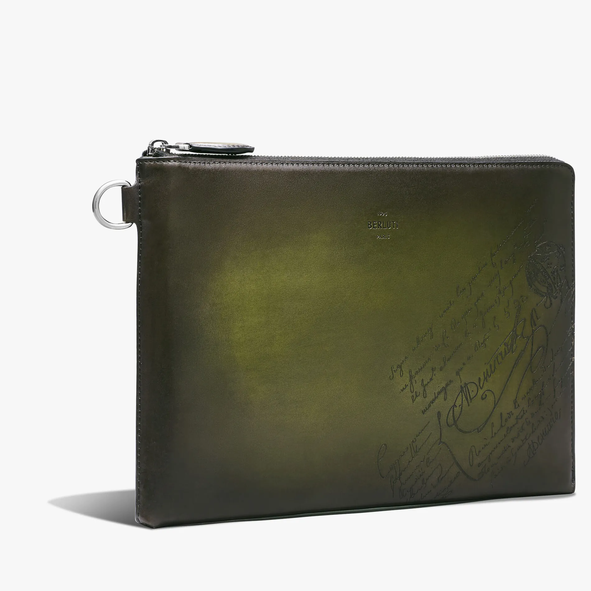 Berluti Pochette Nino Gm En Cuir Scritto | Pochettes