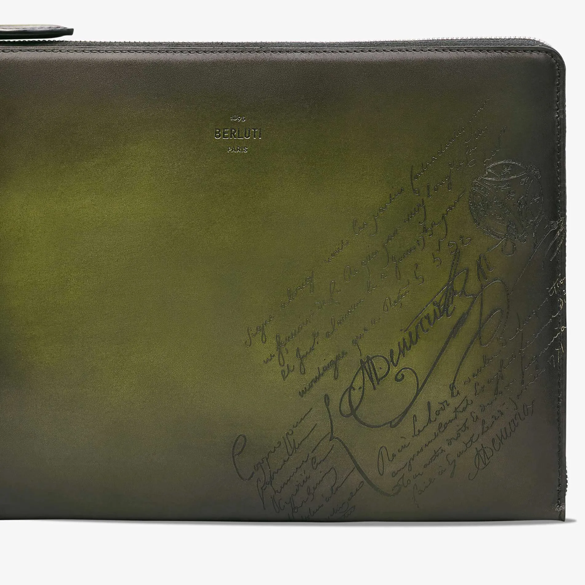 Berluti Pochette Nino Gm En Cuir Scritto | Pochettes