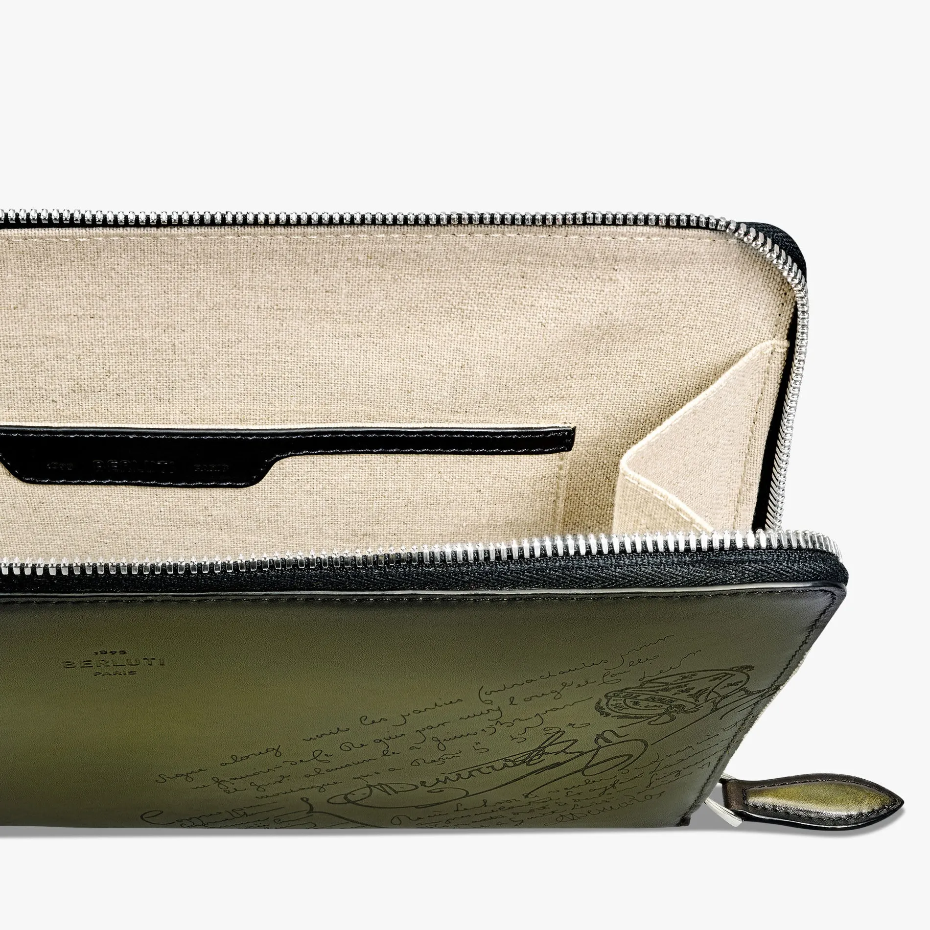 Berluti Pochette Nino Gm En Cuir Scritto | Pochettes
