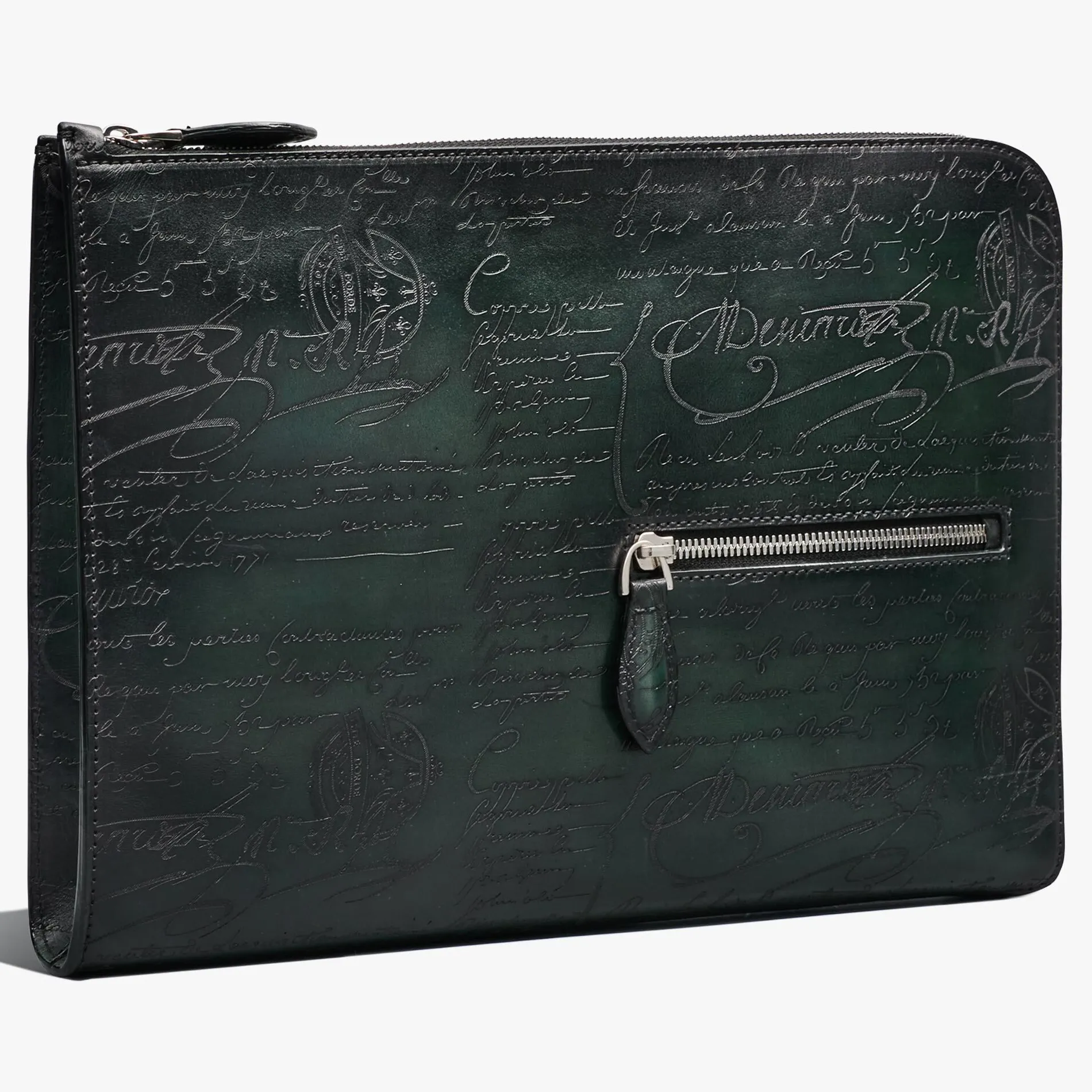 Berluti Pochette Nino Tgm En Cuir Scritto | Pochettes