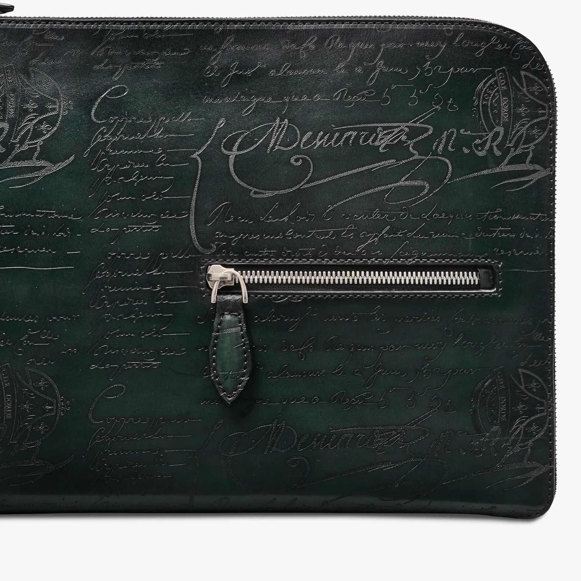 Berluti Pochette Nino Tgm En Cuir Scritto | Pochettes