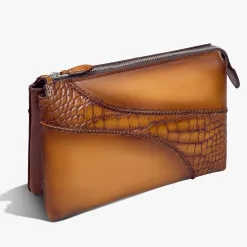 Berluti Pochette Tersio en cuir et cuir d'alligator | Pochettes