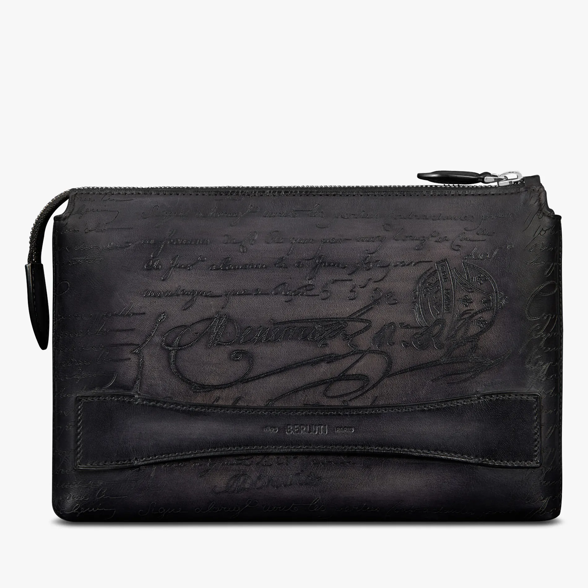 Berluti Pochette Zippée Tersio En Cuir Scritto | Pochettes | Portefeuilles