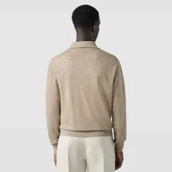Berluti Polo Manches Longues L&eacute;ger En Laine Avec Jacquard Scritto | Polos & T-shirts