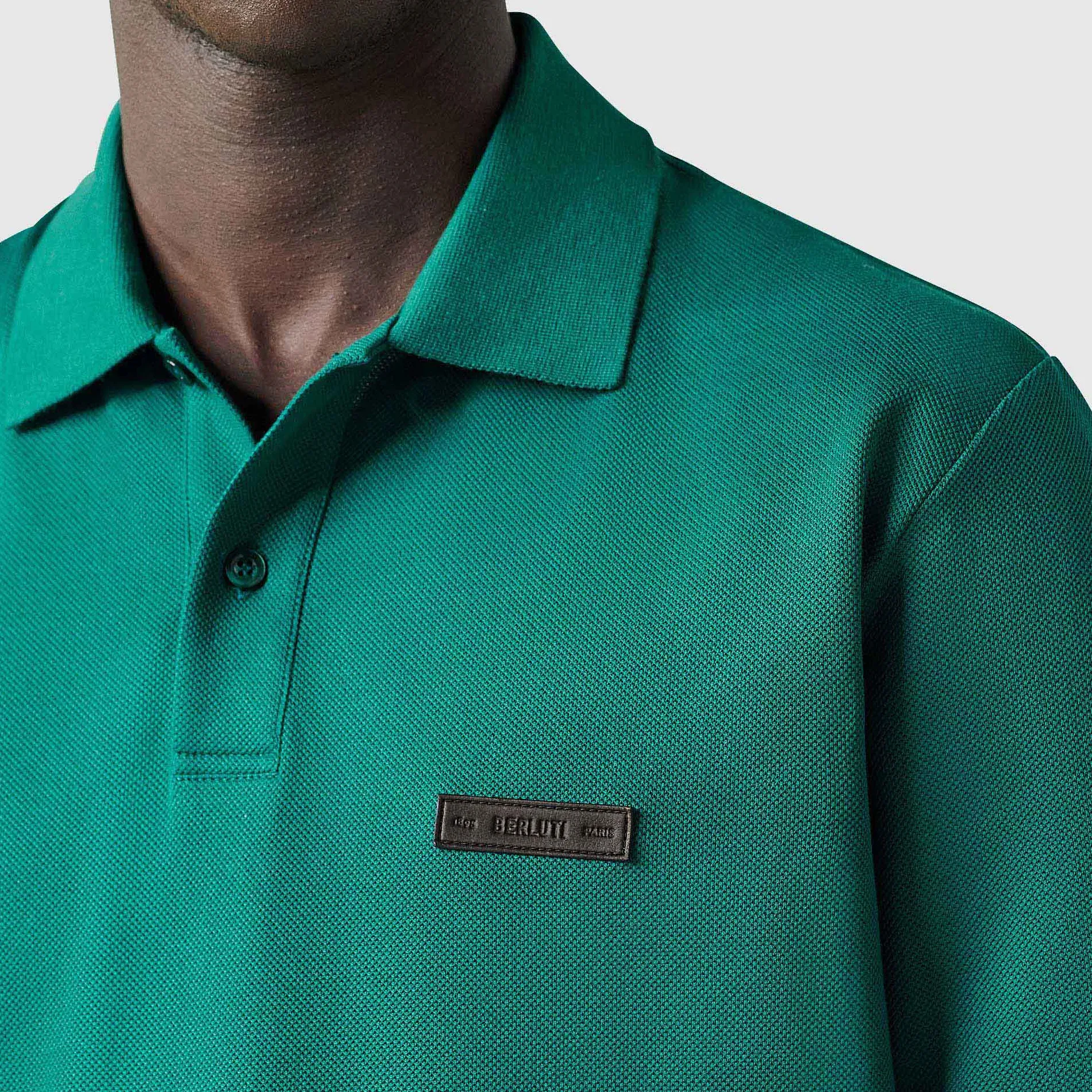 Berluti Polo Piqu&eacute; Avec D&eacute;tail En Cuir | Polos & T-shirts